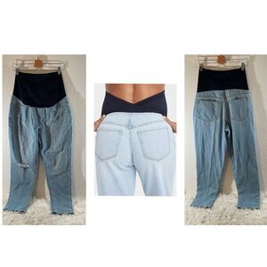 Isabel Maternity by Ingrid & Isabel Under Belly Boyfriend Maternity Jeans 6 NEW